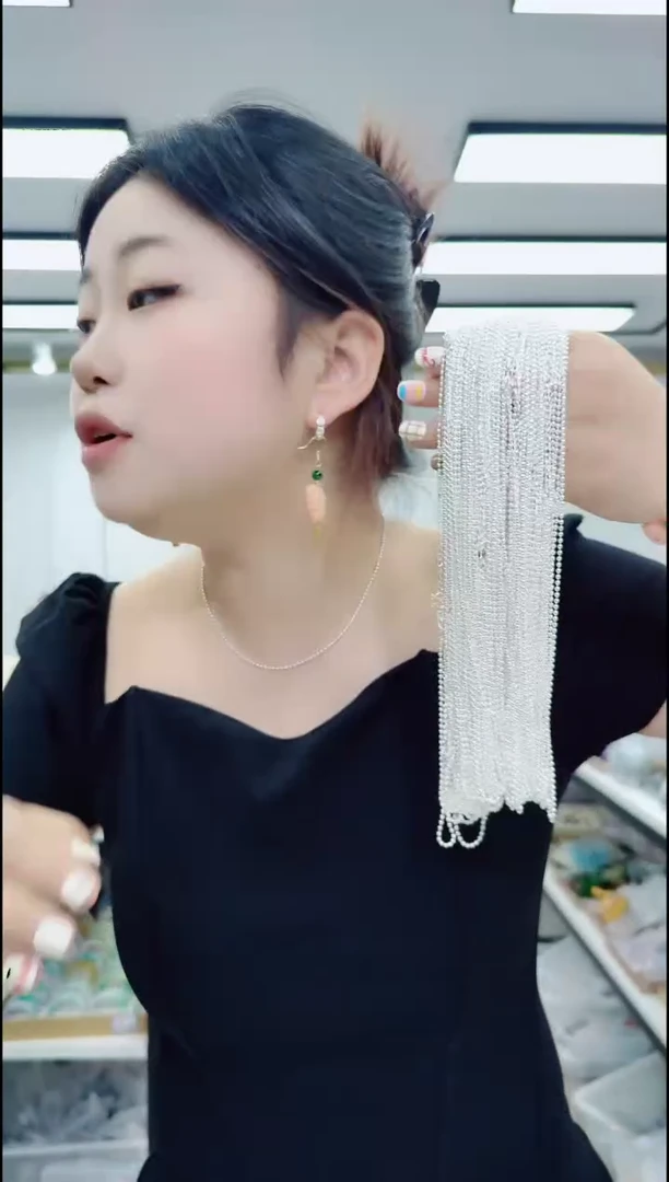 玛瑙/玉髓颈饰合金0601银色豆豆链