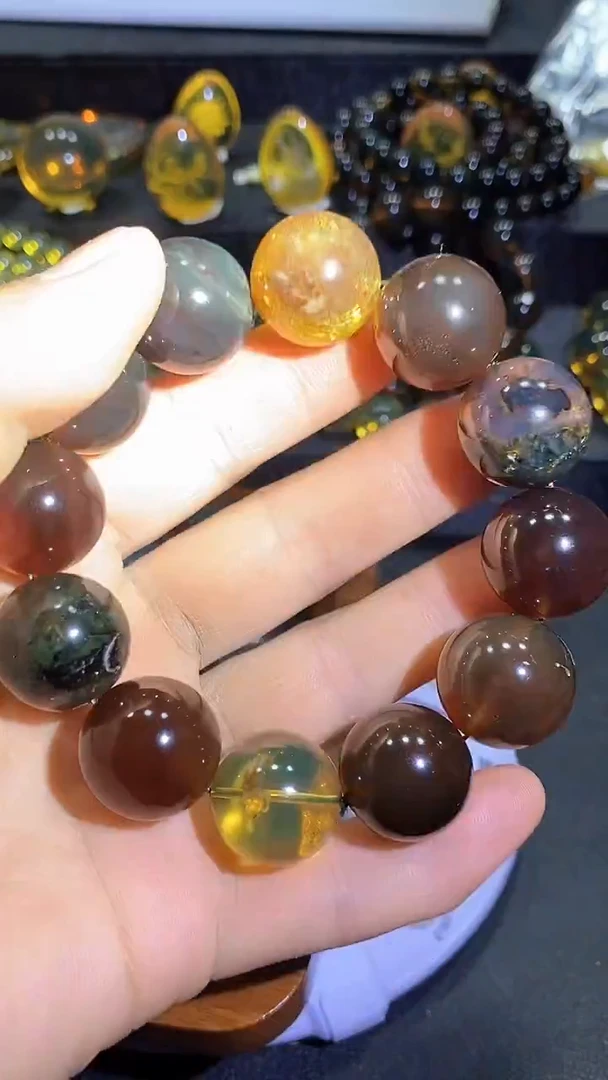 琥珀颈饰未镶嵌天然缅甸琥珀手串