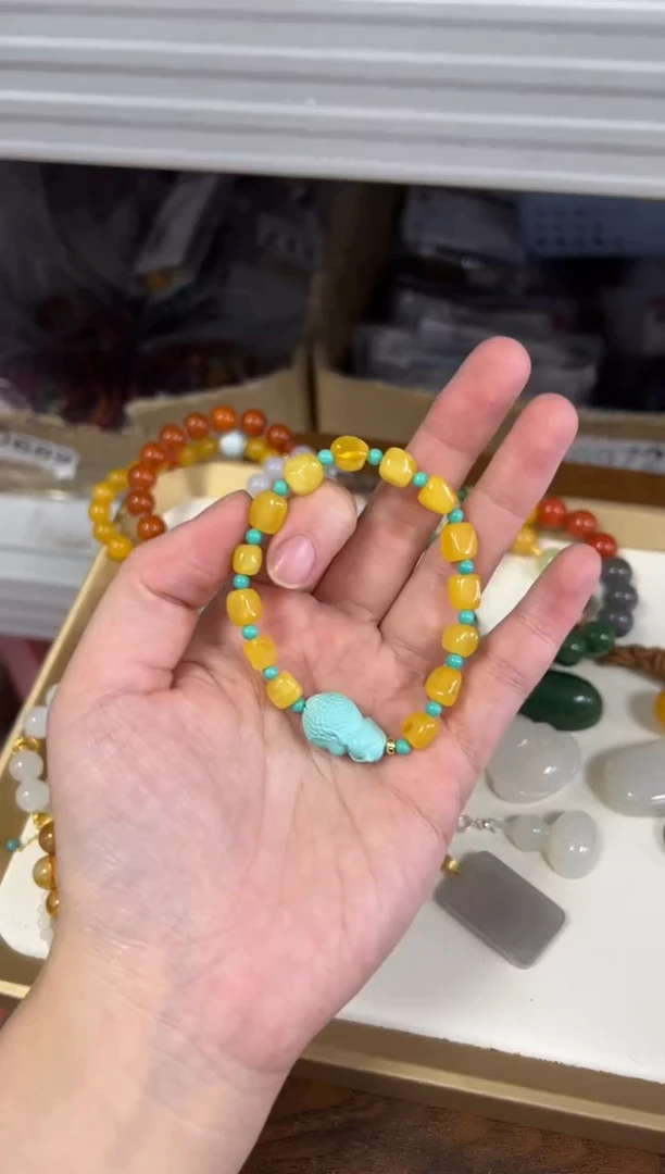 手链蜜蜡未镶嵌孤品蜜蜡随行设计款手链[146]