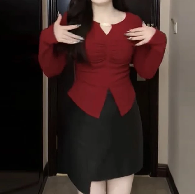 123大码女装工厂推出201-400时尚胖mm显瘦遮肉潮流百搭女士打底衫