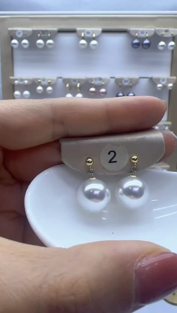 【闪购商品】淡水珍珠耳饰18K金镶嵌2