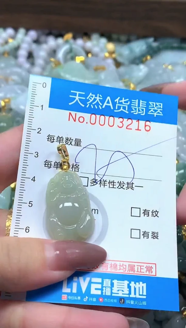 颈饰未镶嵌翡翠净货挂件-3216