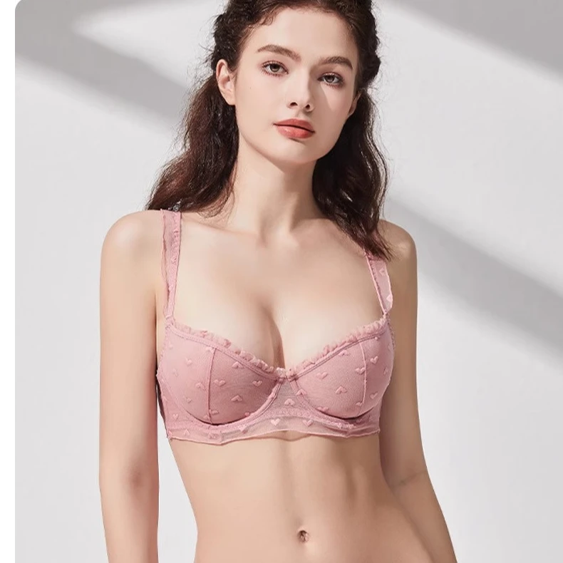 性感内衣女小胸显大聚拢收副乳内衣法式薄性感蕾丝文胸胸罩19312