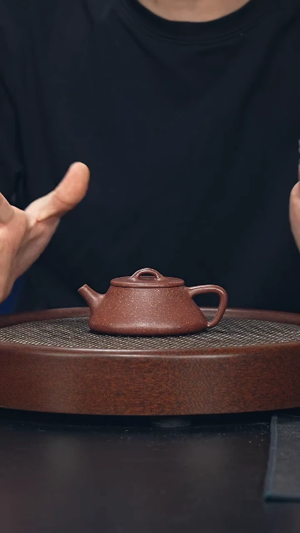 茶壶紫砂曲瓢-紫玉金砂-全手工无添加-容量130cc