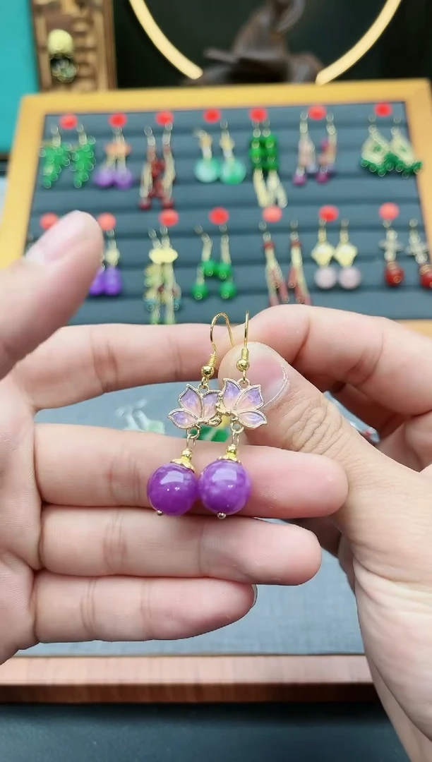 【闪购商品】玛瑙/玉髓耳钉银S925镶嵌327000