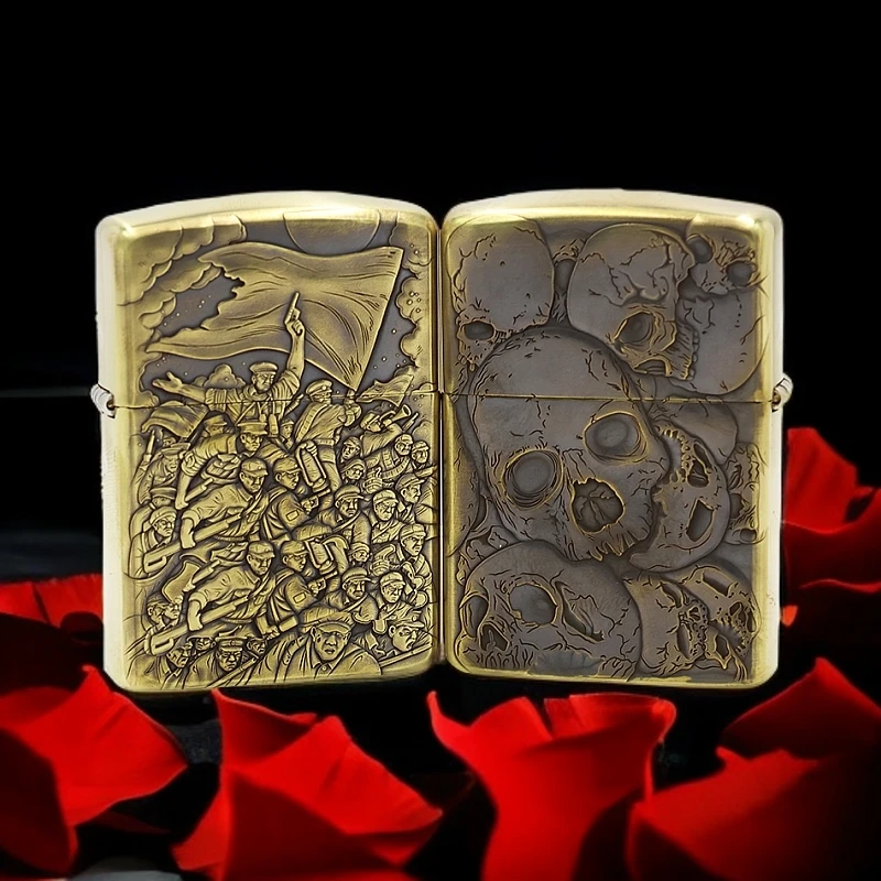 【鬼王老师】-3D浮雕祭与戎盔甲机原装正品煤油打火机