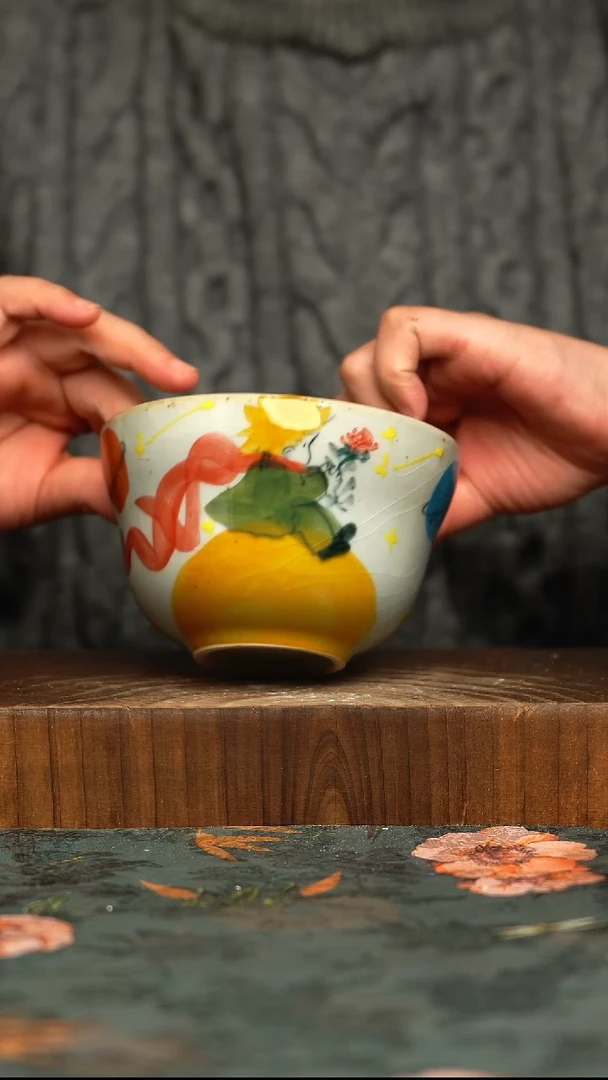 杯釉下彩手工手绘同款陶器
