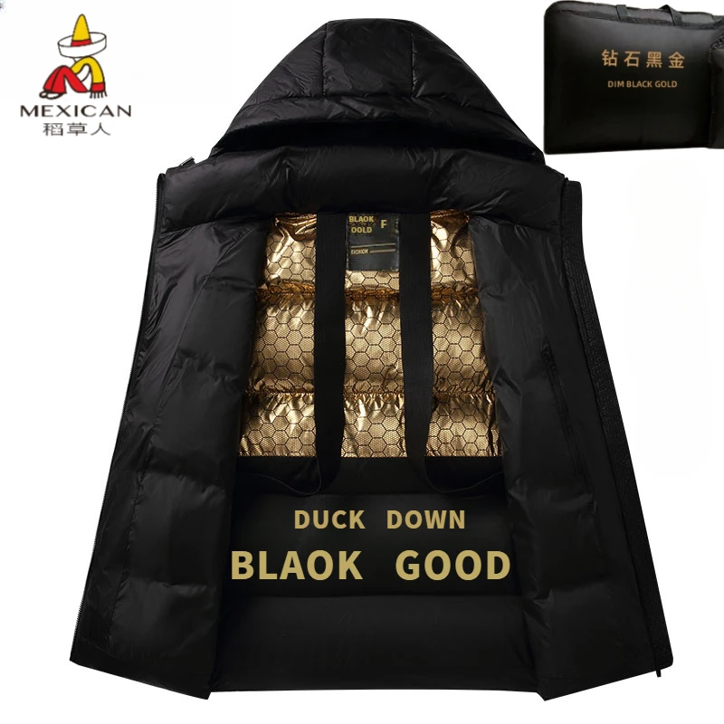 稻草人大码黑金防寒服秋冬季新款防风保暖加厚短款男女情侣外套男