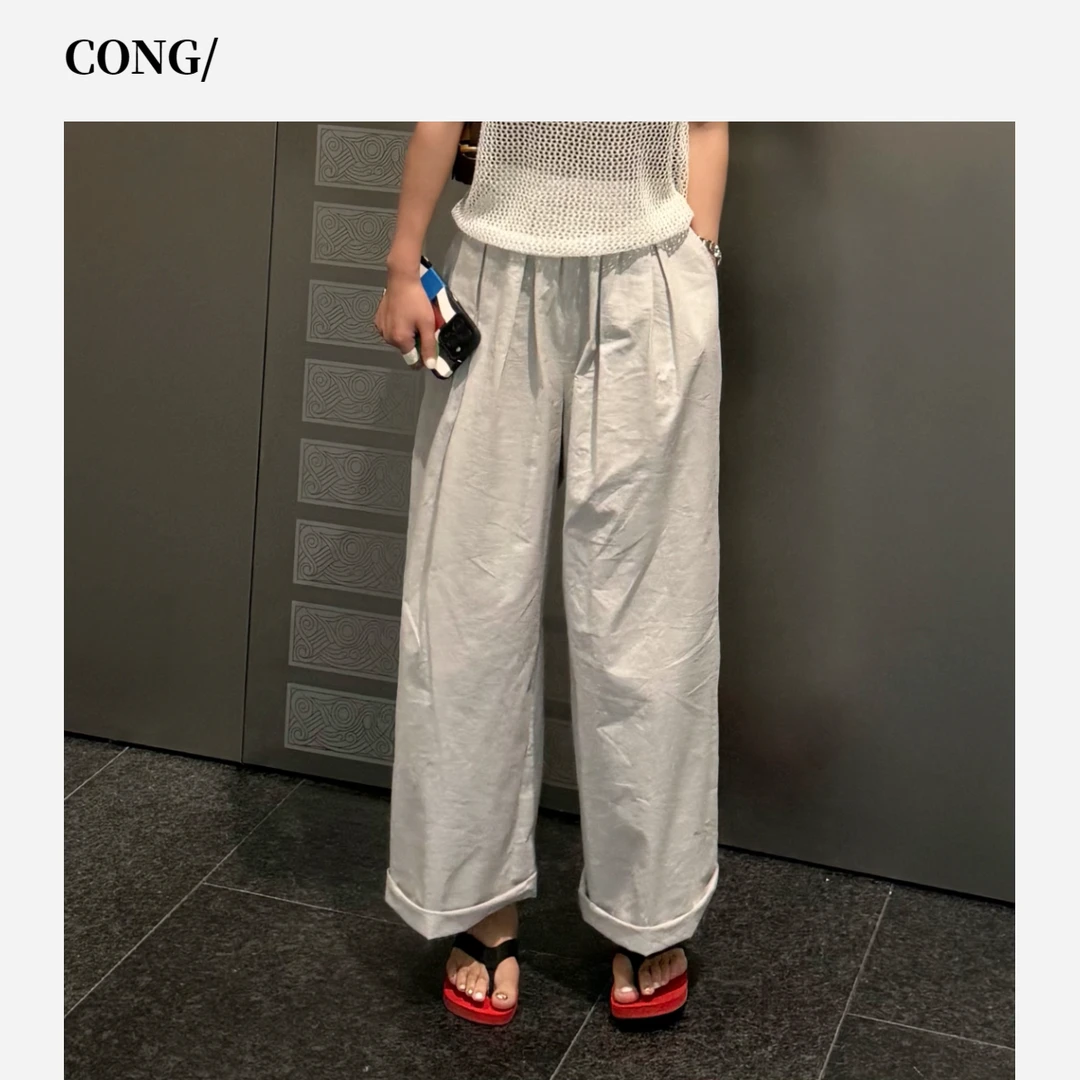 【色织条纹裤】慵懒百搭竖条纹休闲裤  C25CK59