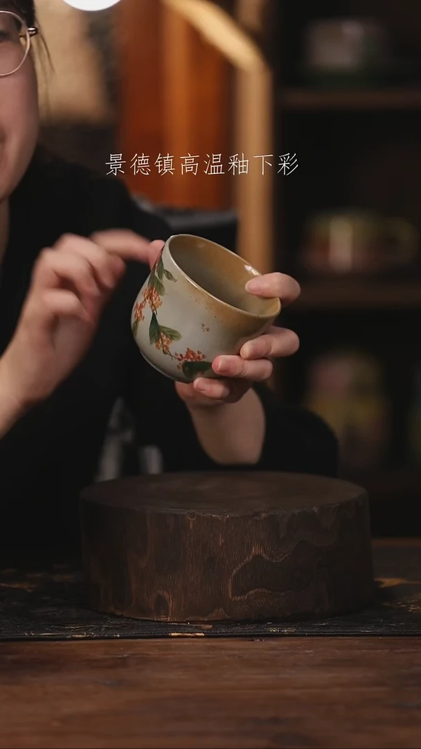 陶瓷景德镇高温釉下手绘陶瓷@L302@