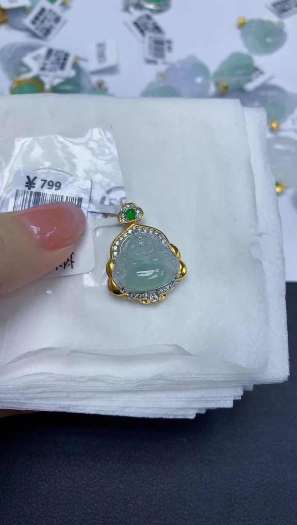 颈饰未镶嵌翡翠天然缅甸翡翠A货多样性发一件