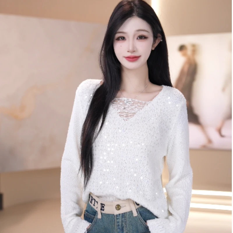 vco/微酷女设计师短款套头款打底时尚针织毛针织衫常规款V领