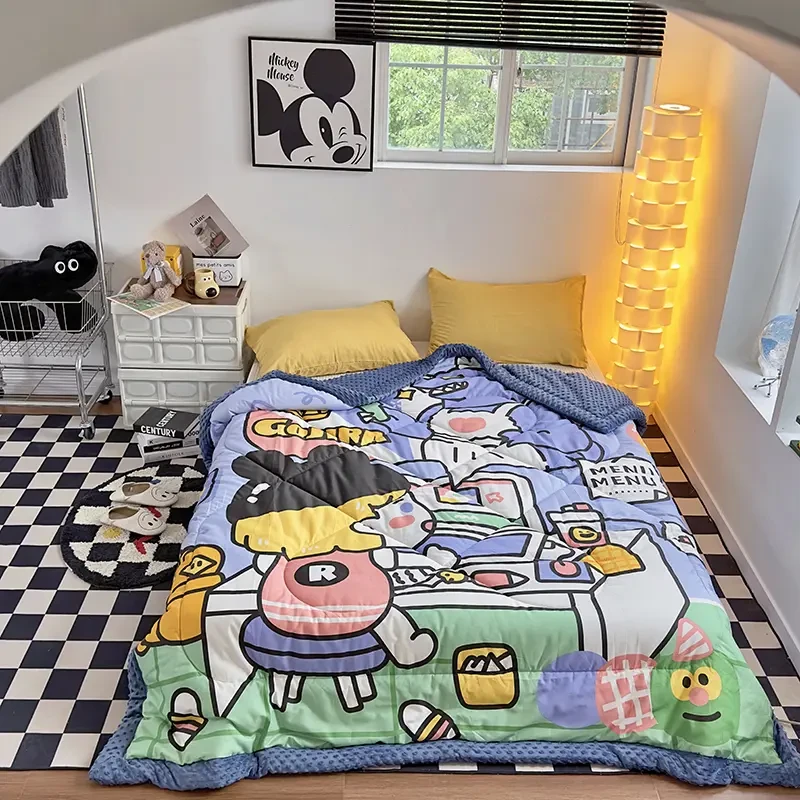 富士商店【豆豆被全棉】卡通可爱全棉大版豆豆被