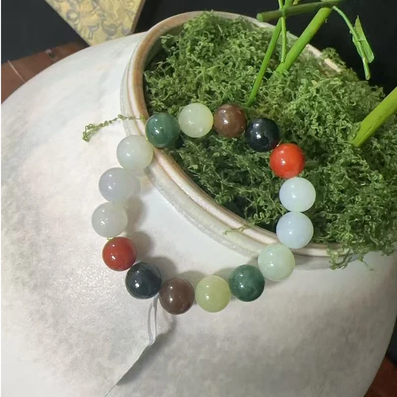 天然和田玉手串GS-10221多样性发其一