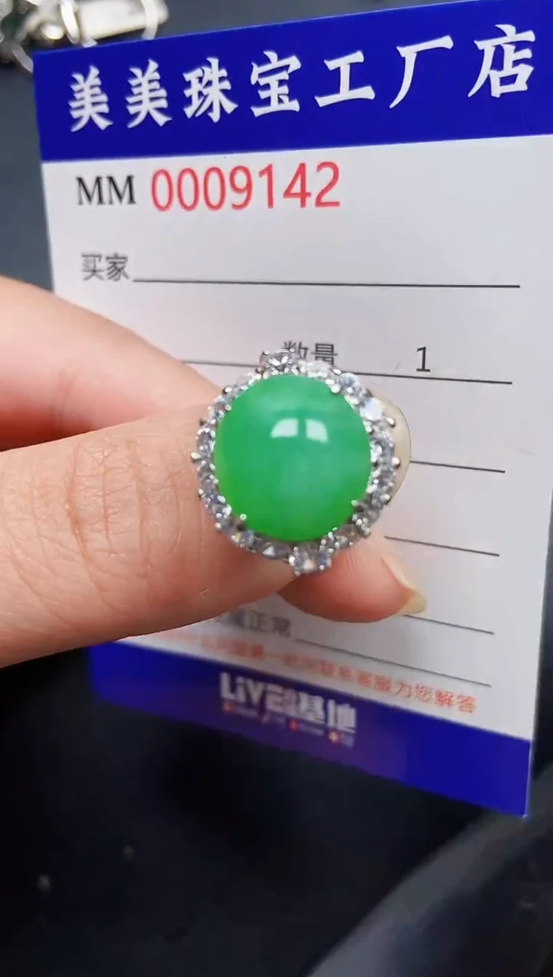 翡翠银S925镶嵌颈饰9142