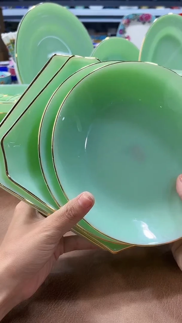 玉瓷 方盘2个 8英寸深盘2个景德镇陶瓷