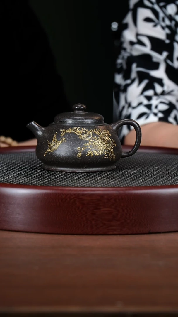 茶壶紫砂19ZXJ晓风 大彬金砂240cc