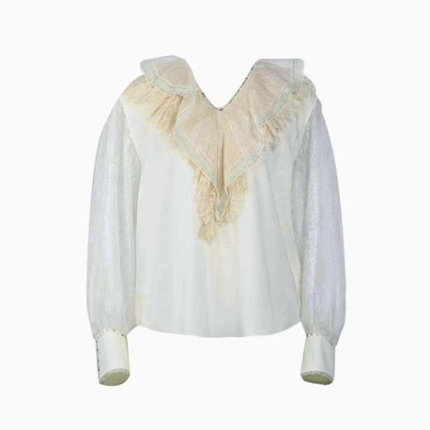 【媛媛专享】朝峰图不对春秋古典宫廷袖衬衣女CFC3B192-627T