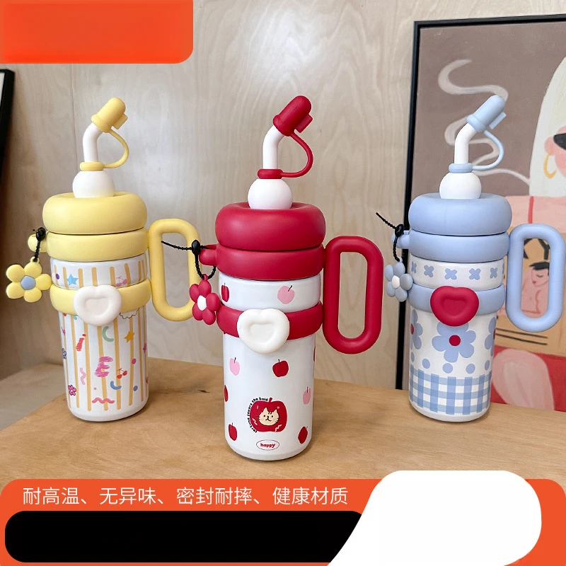 巨无霸大容量冰霸杯316不锈钢2024保温杯女生手提水杯保冷吸管杯