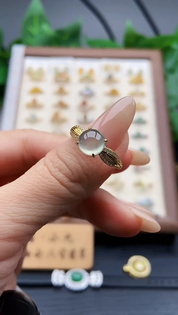 银S925镶嵌戒指翡翠12