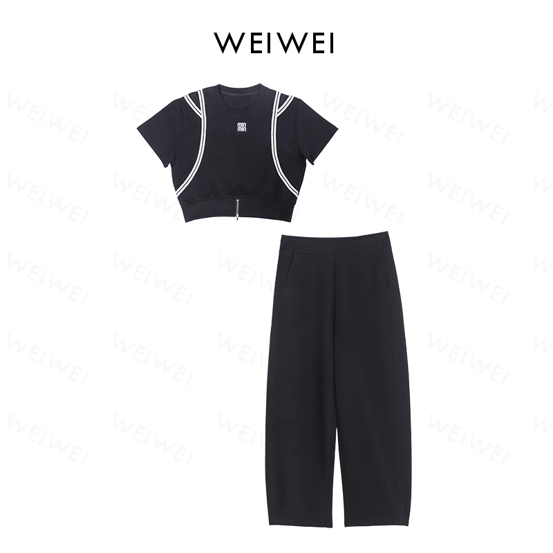 冷淡系高级感短袖穿搭一整套装裤女夏 8124