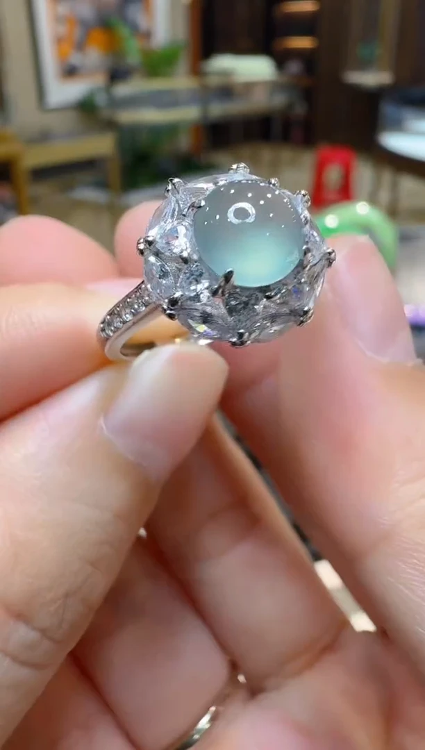 银S925镶嵌戒指翡翠多样性团购发一件