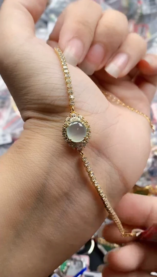 银S925镶嵌戒指翡翠天然A货缅甸翡翠