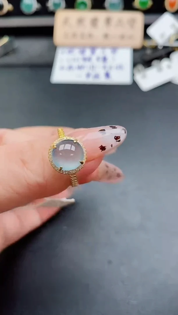 银S925镶嵌戒指翡翠1