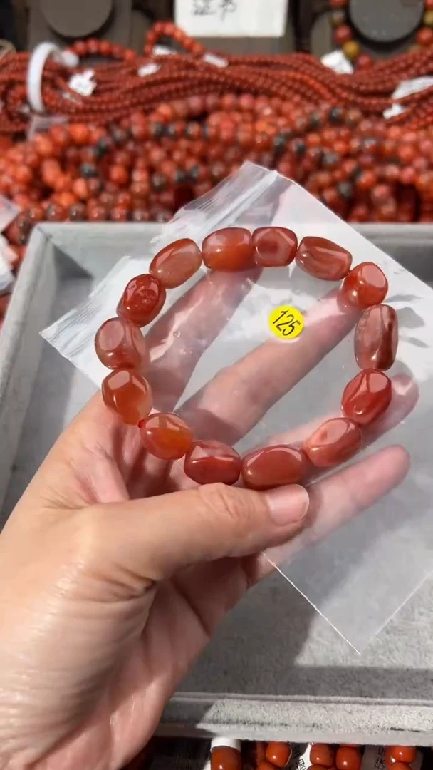 南红玛瑙手串未镶嵌10+