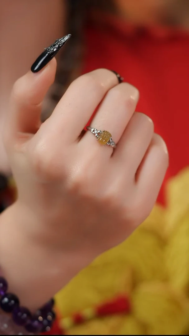 【闪购商品】碧玺戒指银S925镶嵌BX-1 碧玺貔貅戒指