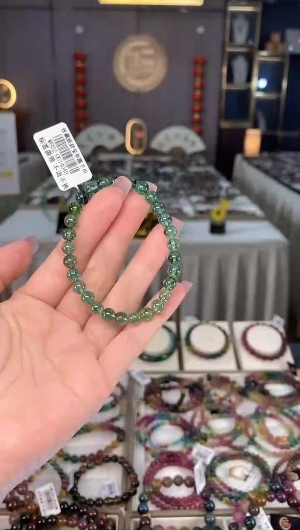 未镶嵌老矿碧玺色标单圈手串6mm+碧玺hon多样性发货一条