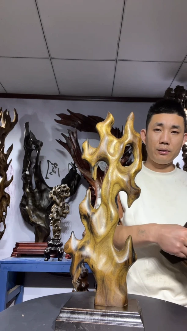 金丝楠木雕款周*金丝楠木工艺品摆件