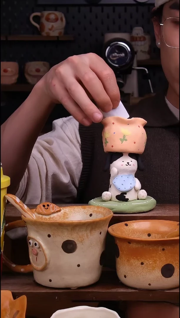 杯子陶景德镇可爱设计师款陶瓷78