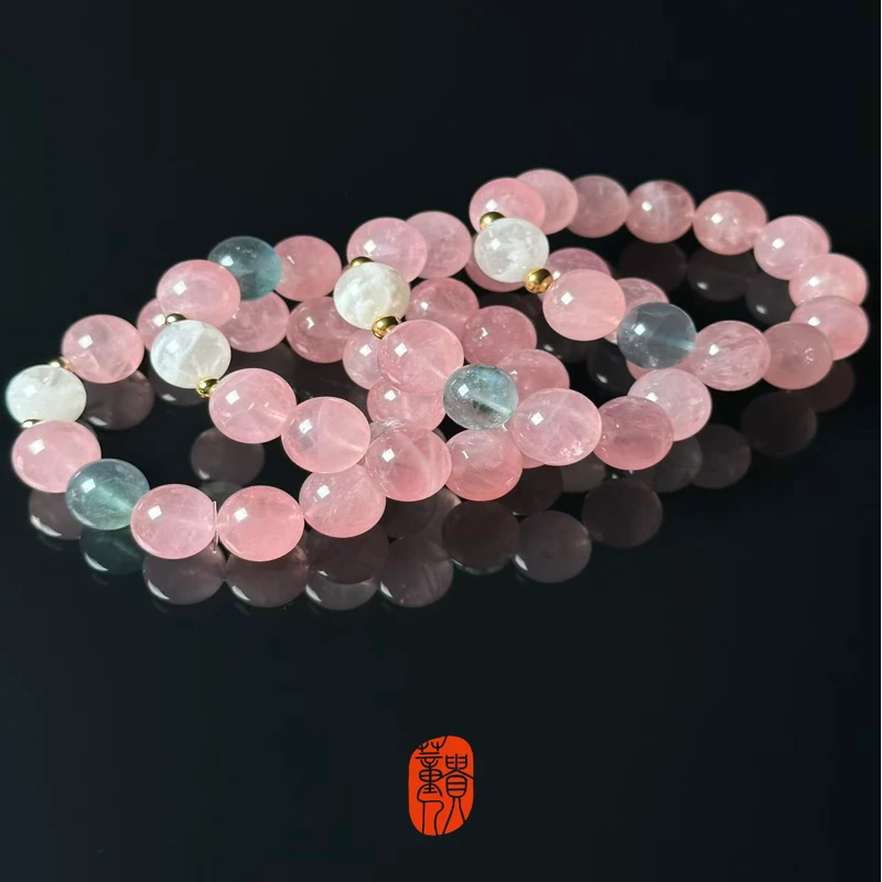 天然老矿马达加斯加粉水晶手串 多样性发货（发其一）