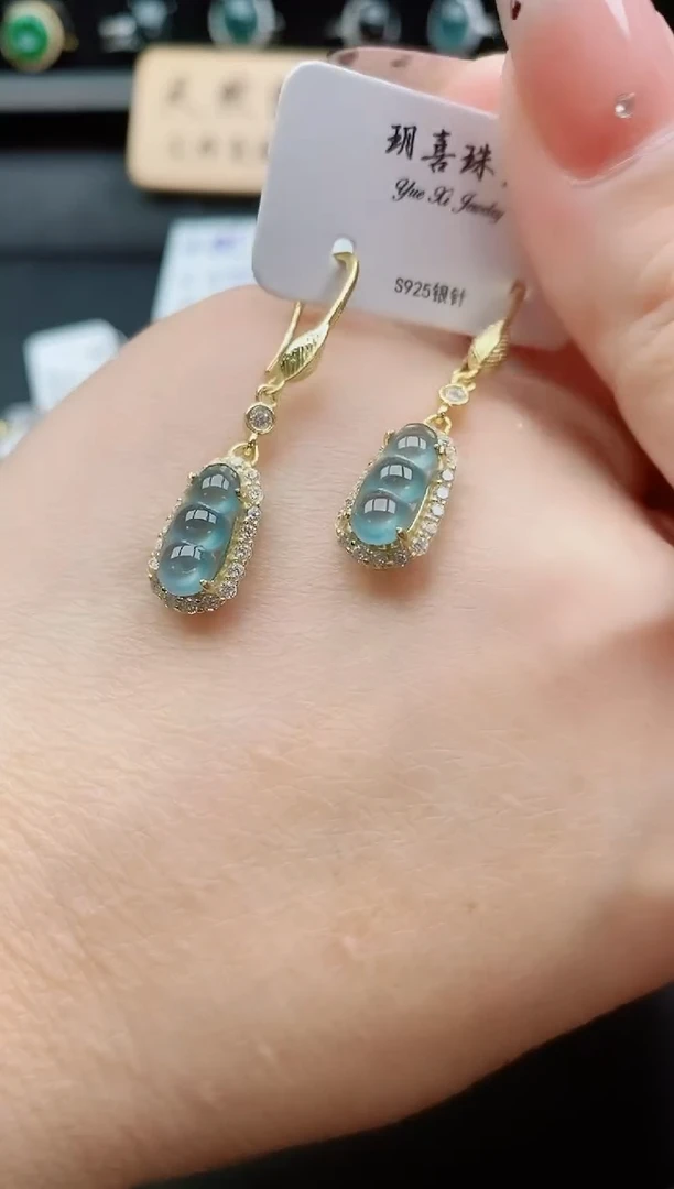 银S925镶嵌戒指翡翠1