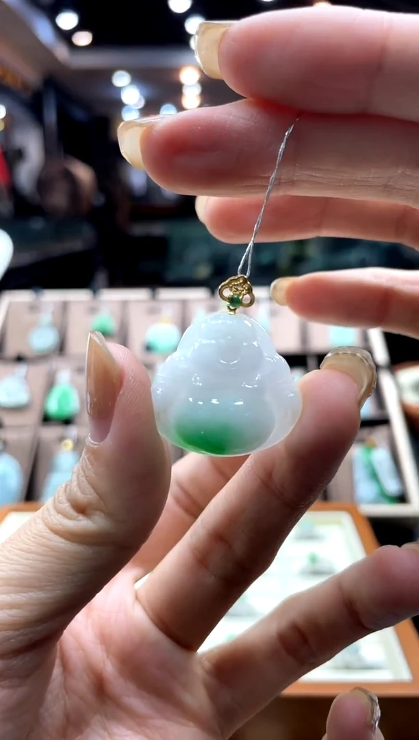 【闪购商品】翡翠颈饰18K金镶嵌佛公
