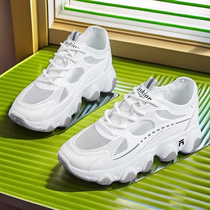 时尚老爹鞋透气网面女士夏季休闲运动鞋厚底百搭网红韩版女鞋ins