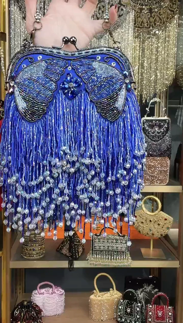 织物珠韵恒泽重工串珠手提包直播间女神专拍