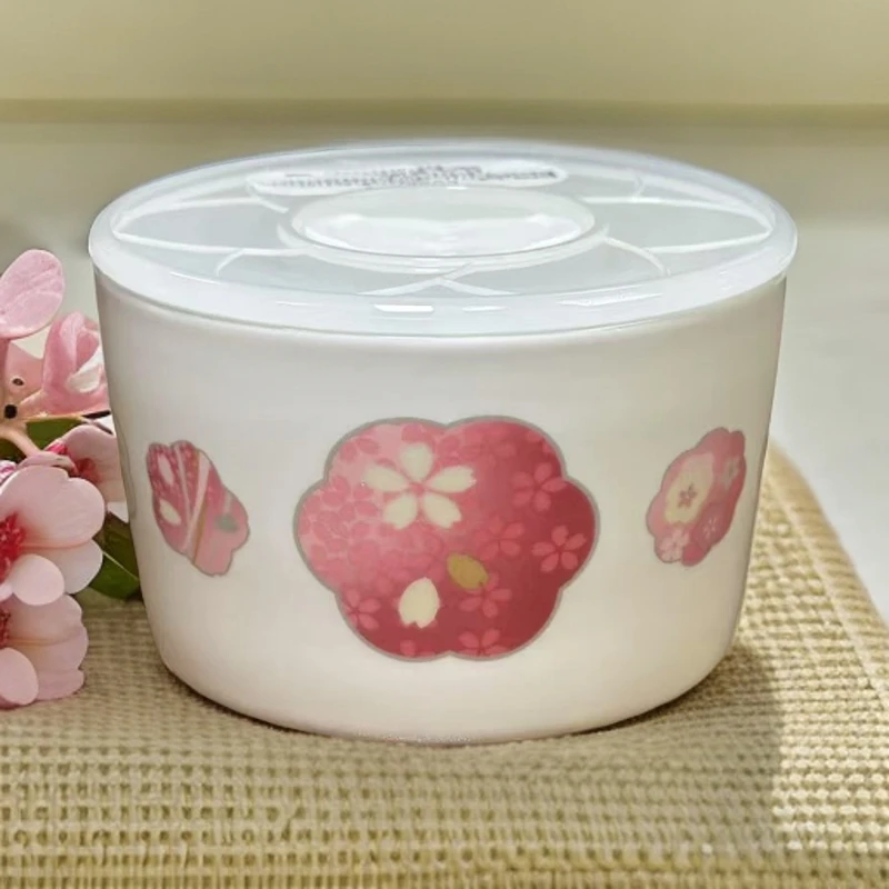 赠品小号250ML【LAS家】陶瓷樱花保鲜碗 密封碗 盖碗 小巧可爱