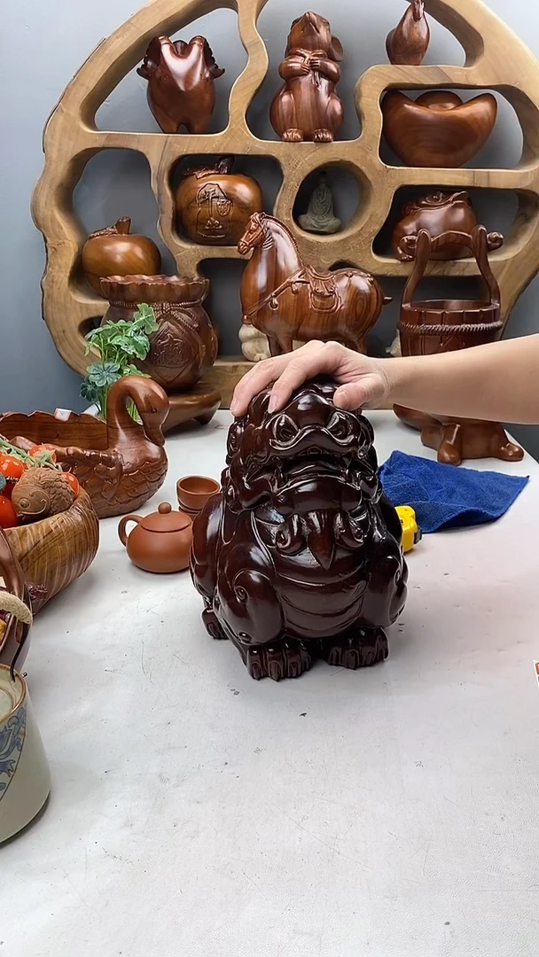 香樟木A19貔貅摆件/尺寸