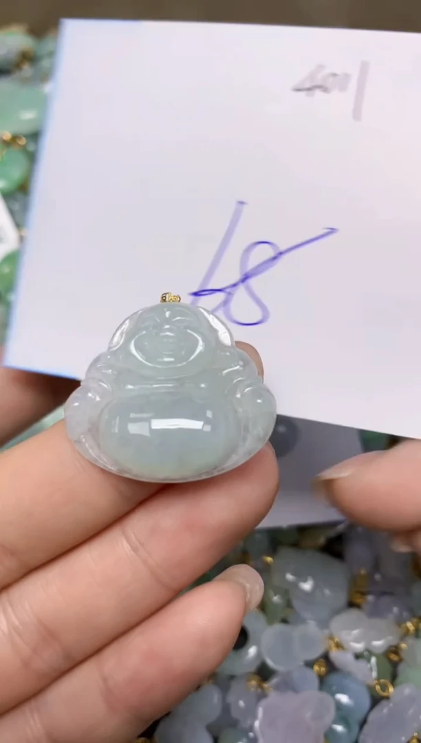 【闪购商品】翡翠挂件18K金镶嵌 天然翡翠A货