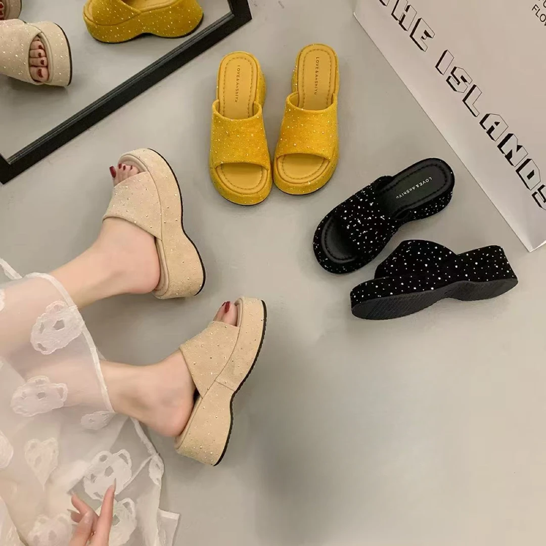 9275网红百搭外穿厚底平底韩版坡跟时尚休闲夏季防滑ins一字拖