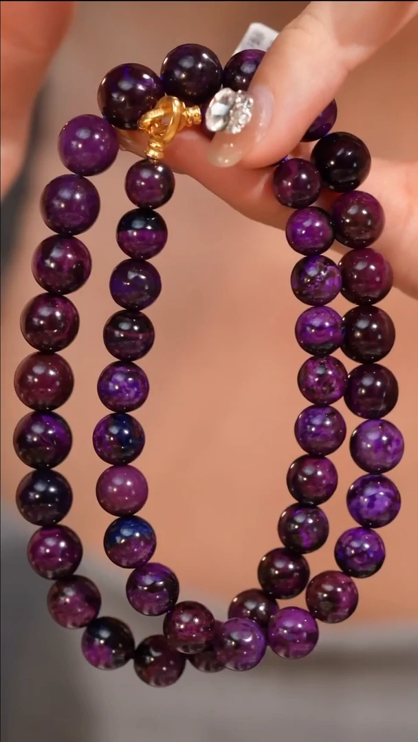 【闪购商品】苏纪石（舒俱来）项链未镶嵌帝王紫圆珠素项链/18k/42cm