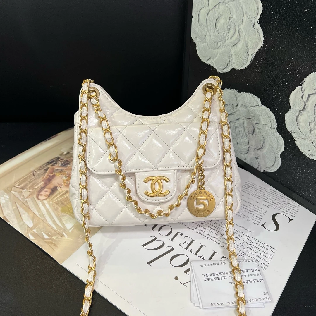 95新 Chanel/香奈儿 23B白金天猫精灵hobo斜挎包B4353