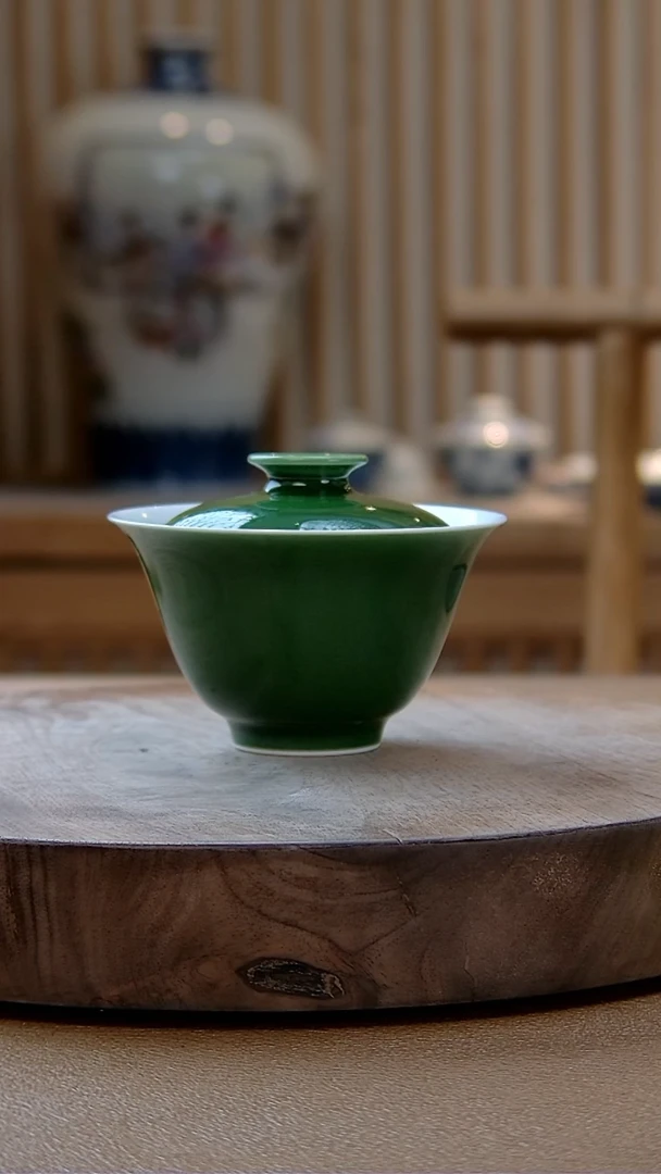 【闪购商品】文俊窑翠欲念手盖碗