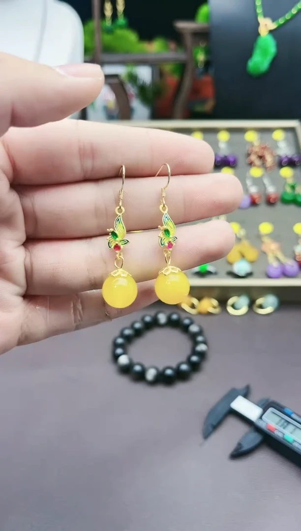【闪购商品】玛瑙/玉髓耳钉银S925镶嵌318000