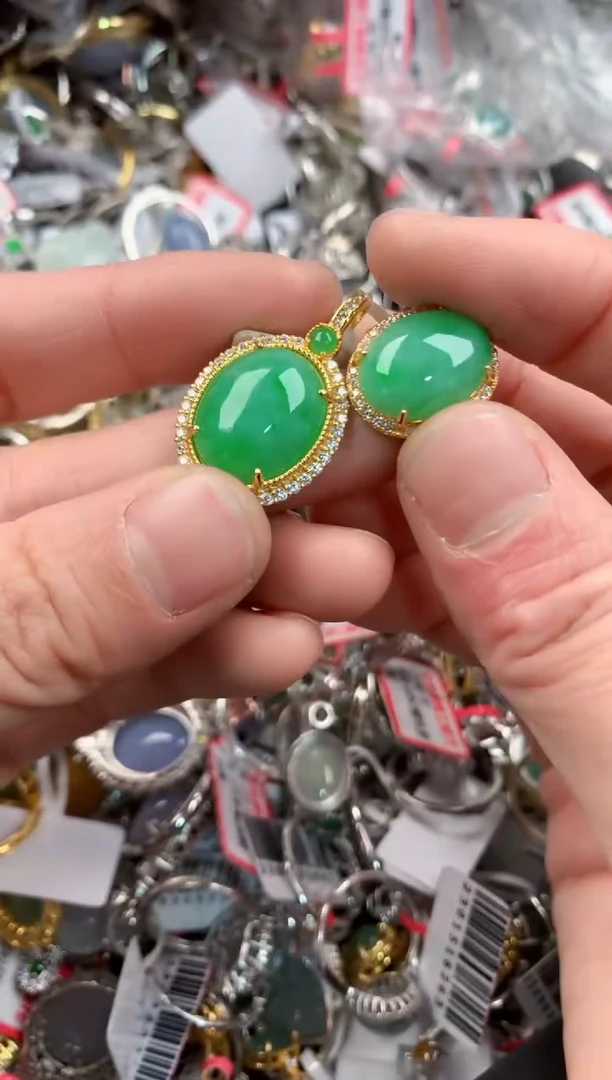 银S925镶嵌戒指翡翠悠**在222   7