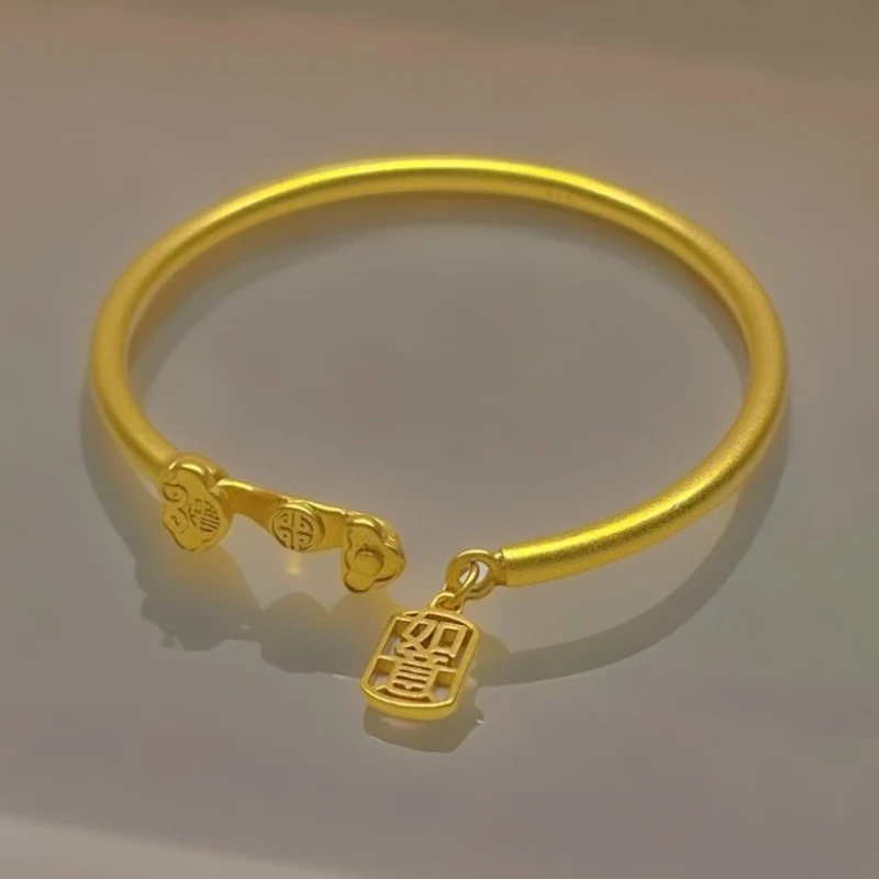 【闪闪甄选】 精美百搭如意合金开口手镯【赠礼盒】A029