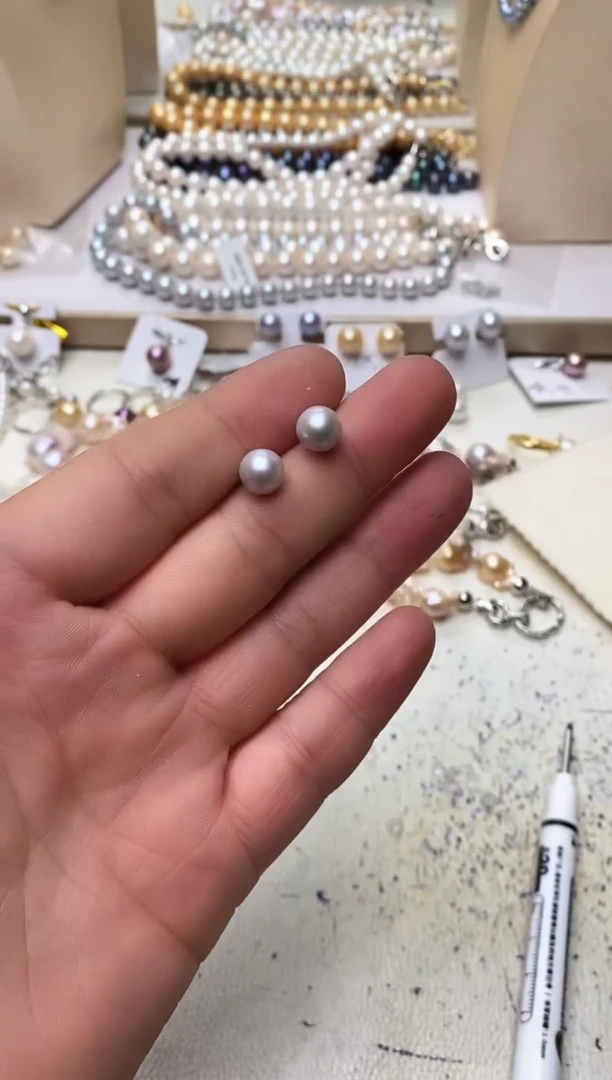 淡水珍珠银S925镶嵌颈饰1