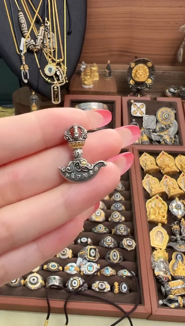 无925银藏式钺刀配件